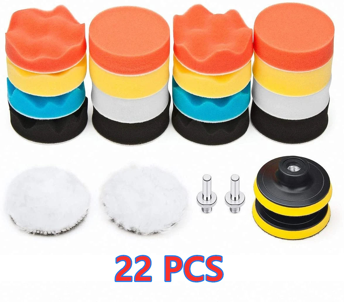 Complete Car Polishing Sponge Pads Kit for Cars & Motorcycles.