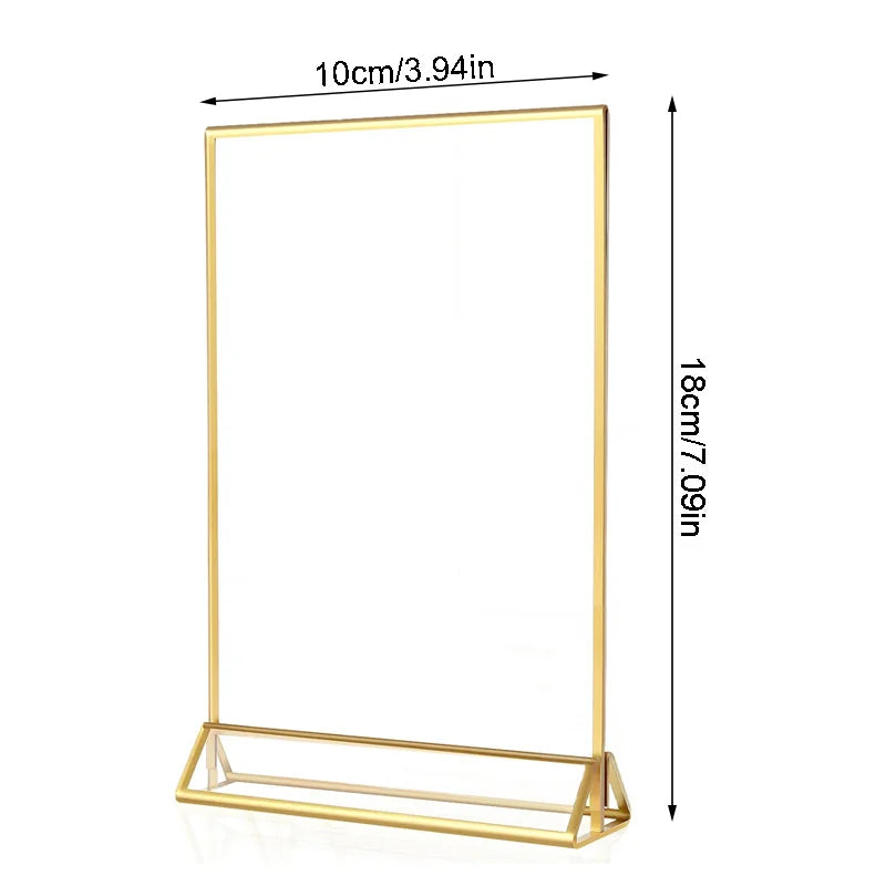 Multipurpose Transparent Acrylic, Gold Frame Display Stand