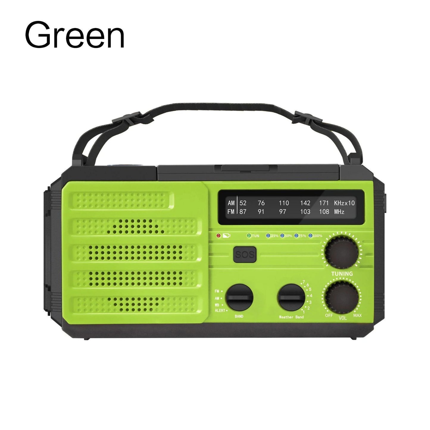 Solar-Powered Hand Radio, with LED Torch & Power Bank.