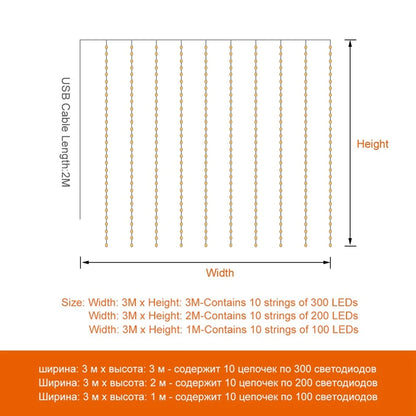 Christmas LED Curtain Fairy Lights for a Magical Holiday Glow.