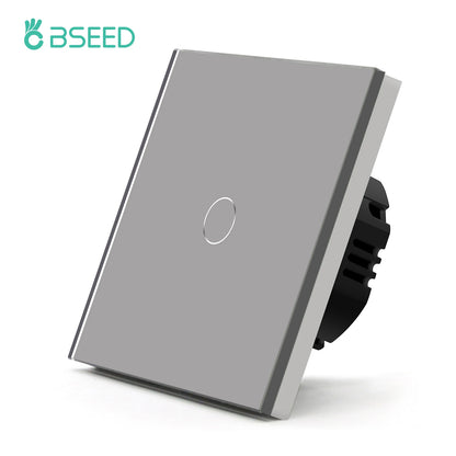 EU Standard Touch Wall Light Switch Panel, with Luxury Glass Finish.