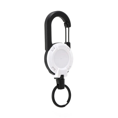 Retractable Heavy-Duty Carabiner Keychain with Steel Wire Rope
