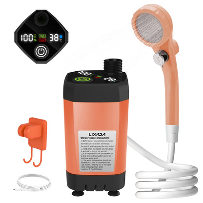 Portable RV Shower Kit with 6000mAh Rechargeable Battery