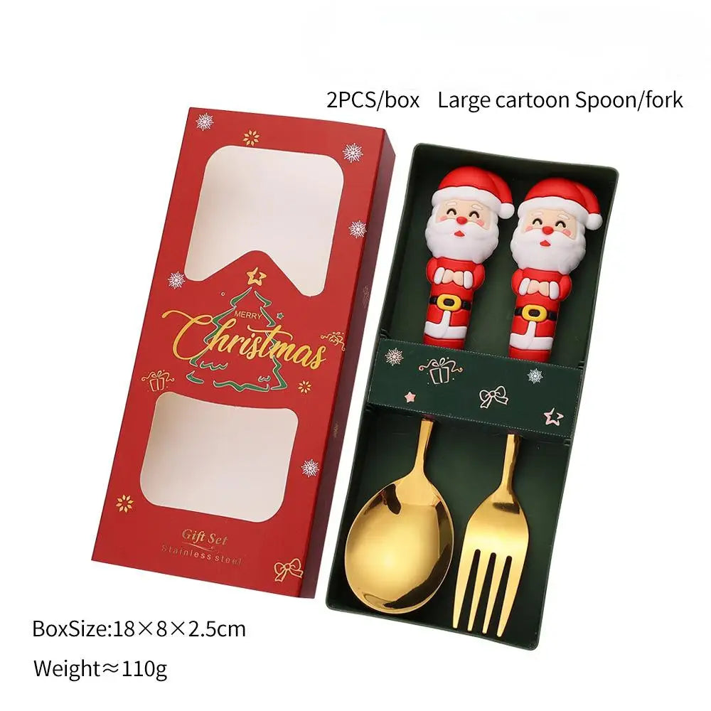 Holiday Dining Delight: Creative Christmas Stainless Steel Tableware.
