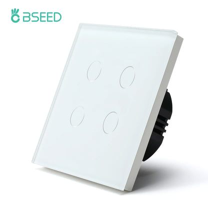 EU Standard Touch Wall Light Switch Panel, with Luxury Glass Finish.