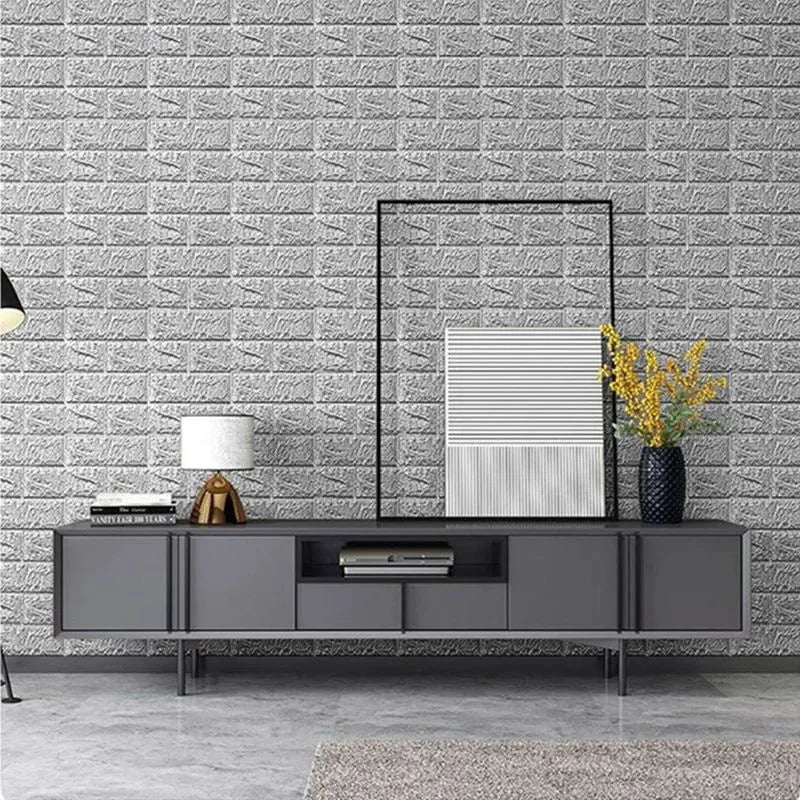 Instant Charm: 70x100cm Self-Adhesive Faux Brick Wallpaper for Modern Homes.