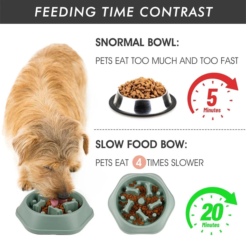 Anti-Choking Slow Feeding Puzzle Bowl