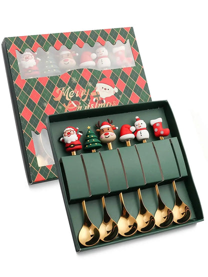 Holiday Dining Delight: Creative Christmas Stainless Steel Tableware.