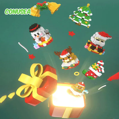 Festive Fun: Santa Claus & Reindeer Micro Building Blocks.