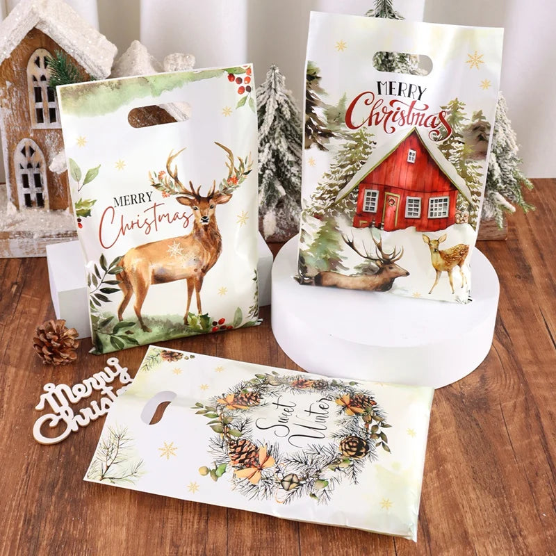 Rustic Christmas Gift Packaging Bags for Holiday Gifting Surprises.
