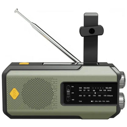 Solar-Powered Hand Radio, with LED Torch & Power Bank.