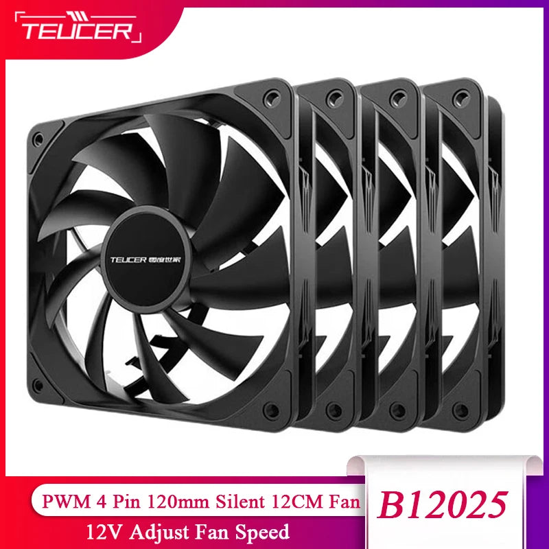 4-Pin PWM 12cm Cooling Fan 12V for PC Cases and CPU Coolers.
