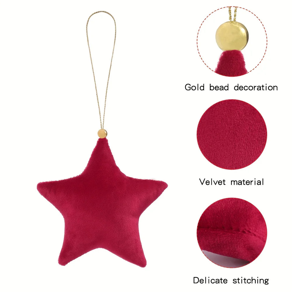 Luxury Velvet Stars: Christmas Ornaments for Elegant Holiday Décor.