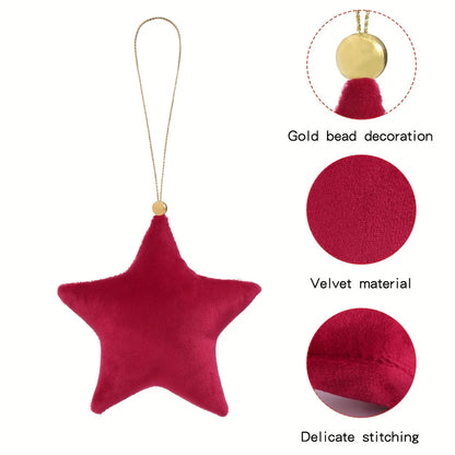 Luxury Velvet Stars: Christmas Ornaments for Elegant Holiday Décor.