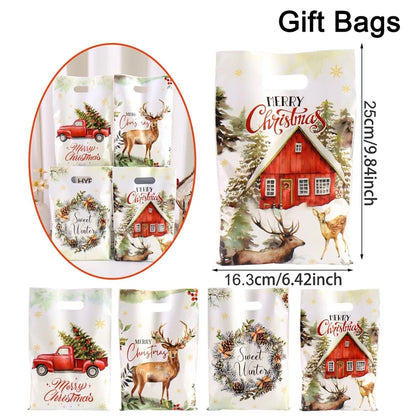 Rustic Christmas Gift Packaging Bags for Holiday Gifting Surprises.
