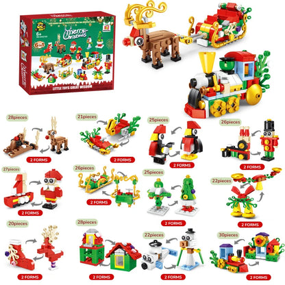 Festive Fun: Santa Claus & Reindeer Micro Building Blocks.