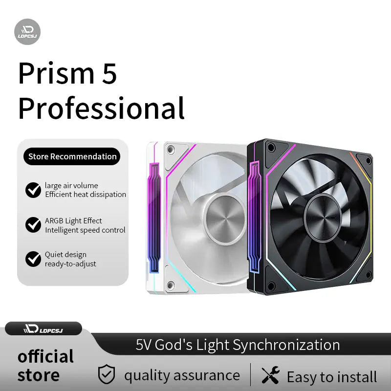 PRISM 5 PRO 12cm ARGB PWM, PC Cooling Fan with RGB Lighting 12V
