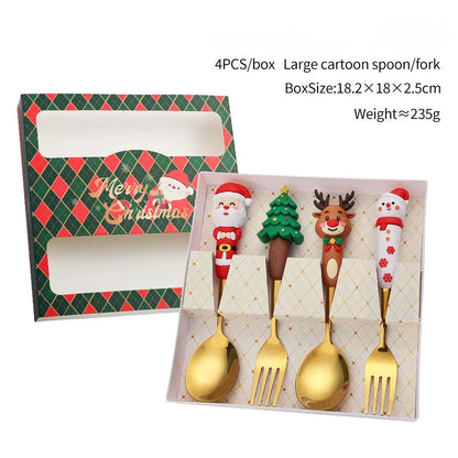 Holiday Dining Delight: Creative Christmas Stainless Steel Tableware.