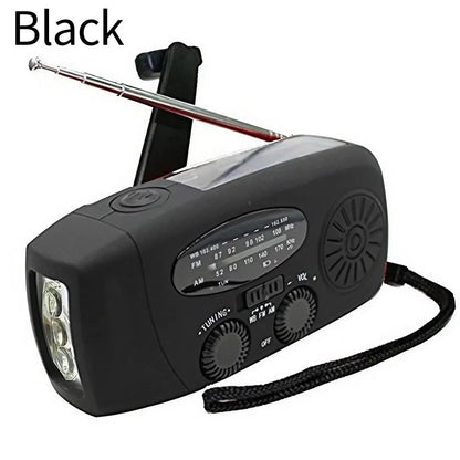 Solar-Powered Hand Radio, with LED Torch & Power Bank.
