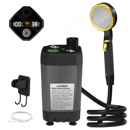 Portable RV Shower Kit with 6000mAh Rechargeable Battery