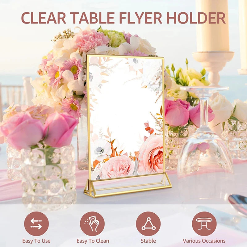 Multipurpose Transparent Acrylic, Gold Frame Display Stand