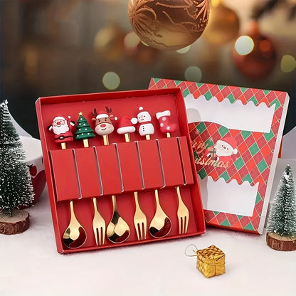 Holiday Dining Delight: Creative Christmas Stainless Steel Tableware.