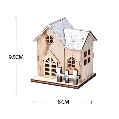 Christmas LED Light Wooden House – Light Up Your Home with Holiday Spirit.
