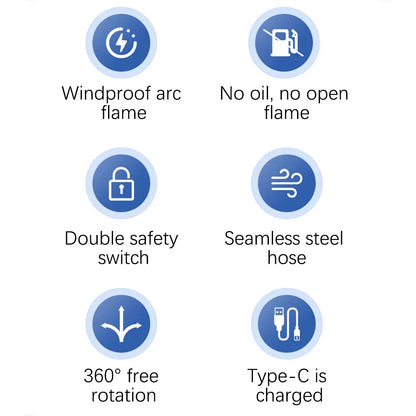 Type-C Rechargeable Pulse Gas Stove Igniter for Effortless Lighting