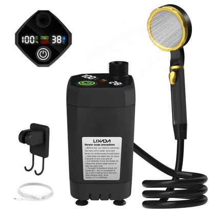 Portable RV Shower Kit with 6000mAh Rechargeable Battery
