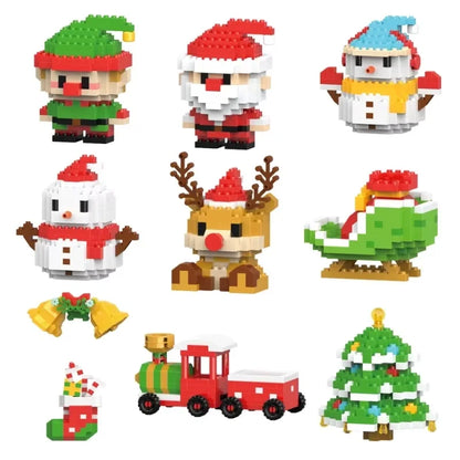 Festive Fun: Santa Claus & Reindeer Micro Building Blocks.