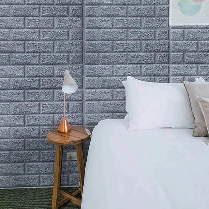 Instant Charm: 70x100cm Self-Adhesive Faux Brick Wallpaper for Modern Homes.