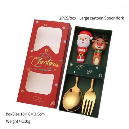 Holiday Dining Delight: Creative Christmas Stainless Steel Tableware.