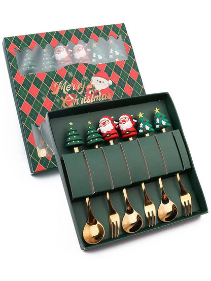 Holiday Dining Delight: Creative Christmas Stainless Steel Tableware.