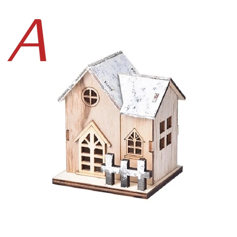 Christmas LED Light Wooden House – Light Up Your Home with Holiday Spirit.