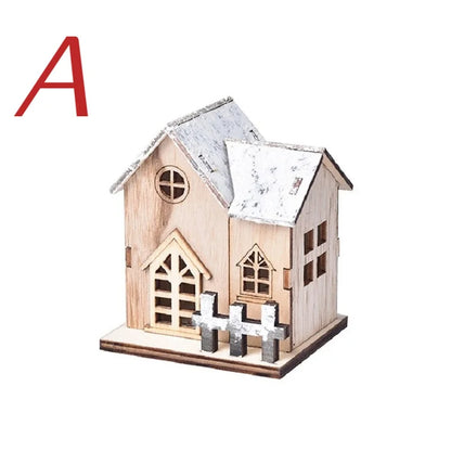 Christmas LED Light Wooden House – Light Up Your Home with Holiday Spirit.