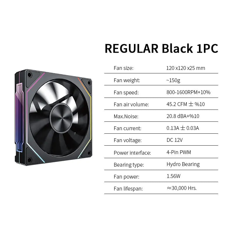 PRISM 5 PRO 12cm ARGB PWM, PC Cooling Fan with RGB Lighting 12V