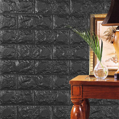 Instant Charm: 70x100cm Self-Adhesive Faux Brick Wallpaper for Modern Homes.