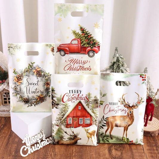 Rustic Christmas Gift Packaging Bags for Holiday Gifting Surprises.