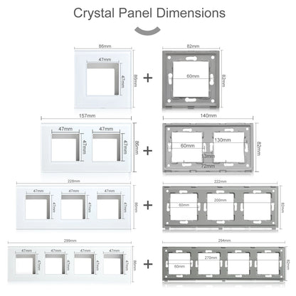 Premium Glass Wall Frames for Switches and Sockets.