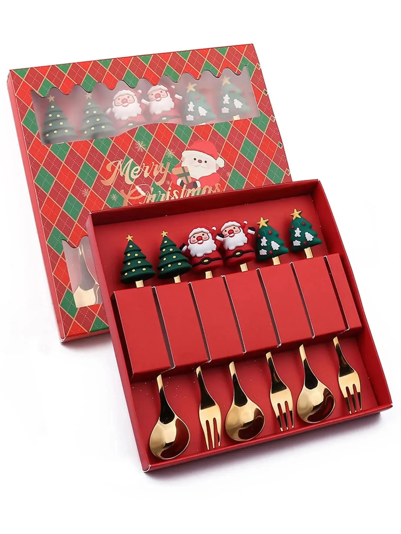 Holiday Dining Delight: Creative Christmas Stainless Steel Tableware.