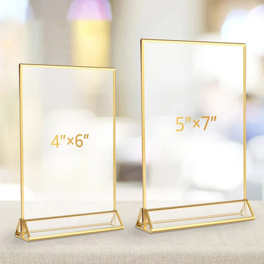 Multipurpose Transparent Acrylic, Gold Frame Display Stand
