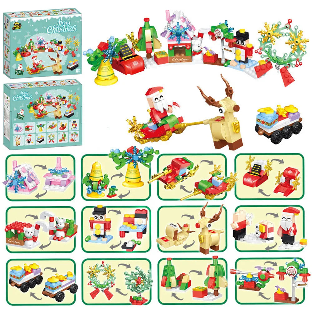 Festive Fun: Santa Claus & Reindeer Micro Building Blocks.