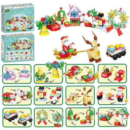 Festive Fun: Santa Claus & Reindeer Micro Building Blocks.