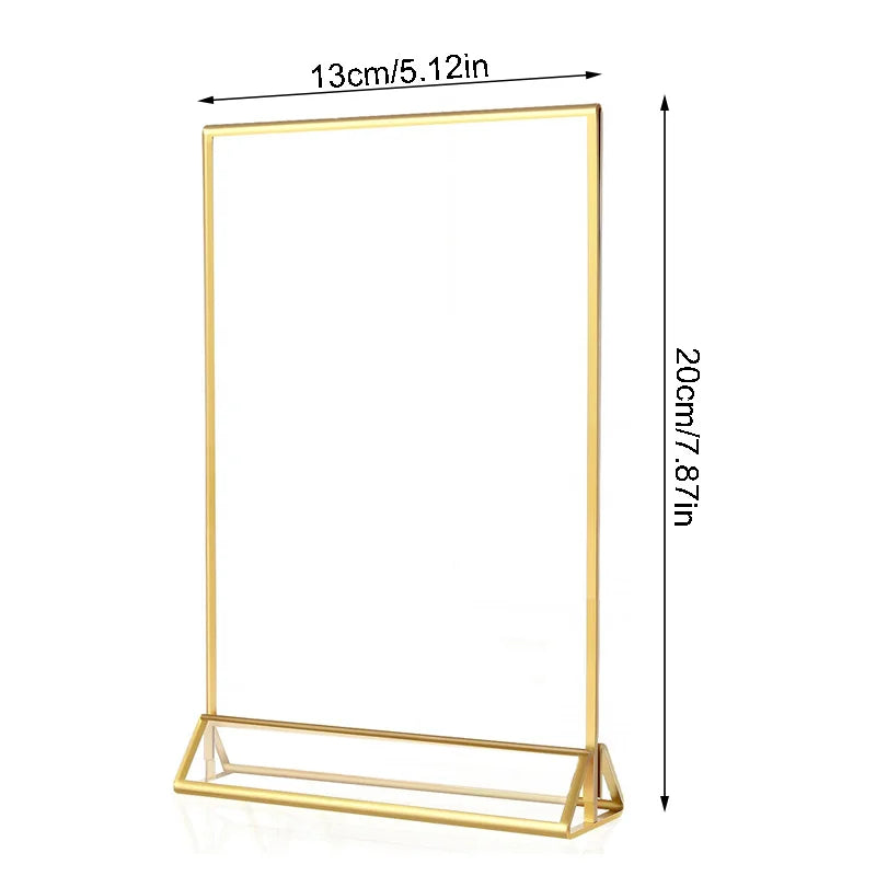 Multipurpose Transparent Acrylic, Gold Frame Display Stand
