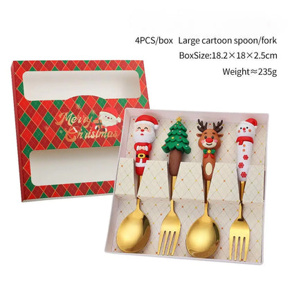 Holiday Dining Delight: Creative Christmas Stainless Steel Tableware.