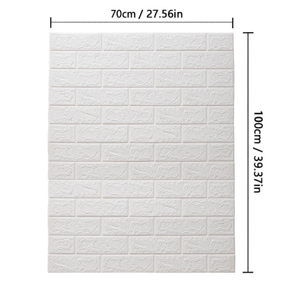 Instant Charm: 70x100cm Self-Adhesive Faux Brick Wallpaper for Modern Homes.