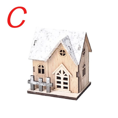 Christmas LED Light Wooden House – Light Up Your Home with Holiday Spirit.